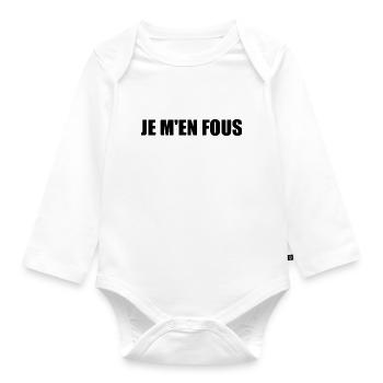 je m'en fous - Body Bébé bio manches longues - blanc - Devant