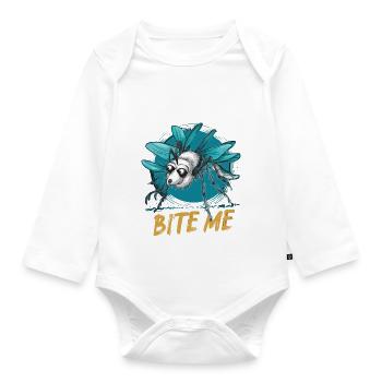 MOSQUITOS, BITE ME - Baby Bio-Langarm-Body - Weiß - Vorne
