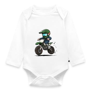 Motocross et moto tout-terrain pour les enfants - Body Bébé bio manches longues - blanc - Devant