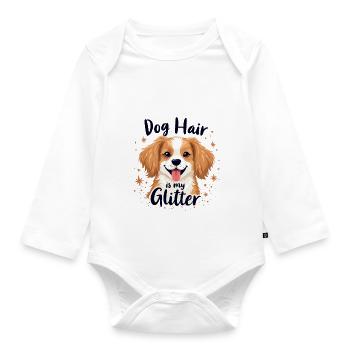 HUNDEHAARE SIND MEIN GLITZER - Baby Bio-Langarm-Body - Weiß - Vorne