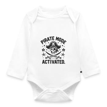 Pirate Mode Activated - Organic Longsleeve Baby Bodysuit - white - Front
