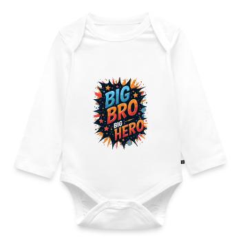 BIG BRO - Organic Longsleeve Baby Bodysuit - white - Front