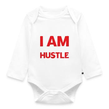 I Am The Hustle 2 - Baby Bio-Langarm-Body - Weiß - Vorne