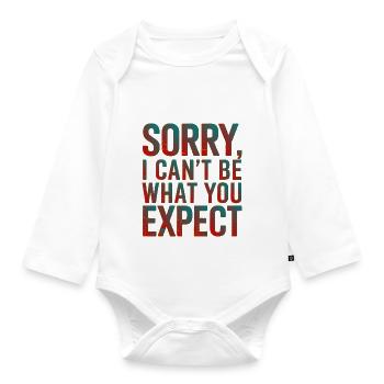 WHAT YOU EXPECT - Organic Longsleeve Baby Bodysuit - white - Front