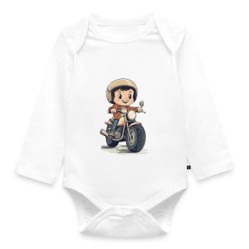 Moto pour enfants Design - Body Bébé bio manches longues - blanc - Devant
