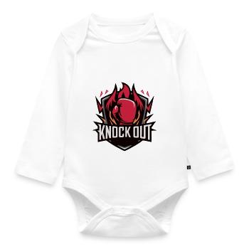 KNOCK OUT - Organic Longsleeve Baby Bodysuit - white - Front