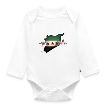 syrien flagge - Herzstück - Baby Bio-Langarm-Body - Weiß - Vorne
