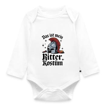 Das ist mein Ritter Kostüm - Baby Bio-Langarm-Body - Weiß - Vorne