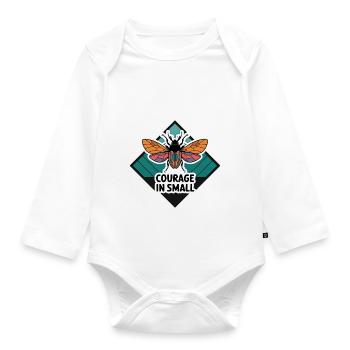 BEE COURAGE IN SMALL - Organic Longsleeve Baby Bodysuit - white - Front