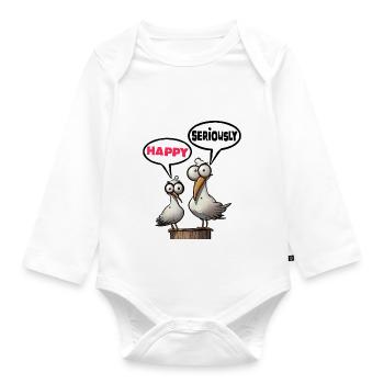 The Bäädden Seagulls - Seagull omg seriously - Organic Longsleeve Baby Bodysuit - white - Front