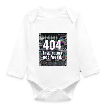 404 Inspiration not found - Organic Longsleeve Baby Bodysuit - white - Front