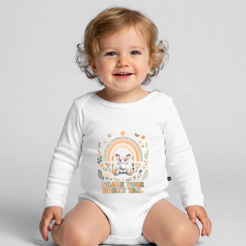Easter Easter Bunny Easter Eve Easter Sunday Easter Egg Spring Organic Longsleeve Baby Bodysuit