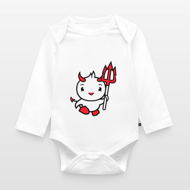 bird devil horns satan trident hell evil cool Organic Longsleeve Baby Bodysuit