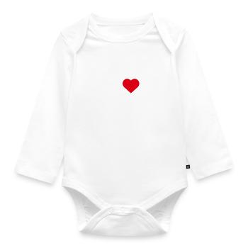I Love Madrid Spain Lover Heart Flag Eiffel Tower - Organic Longsleeve Baby Bodysuit - white - Front