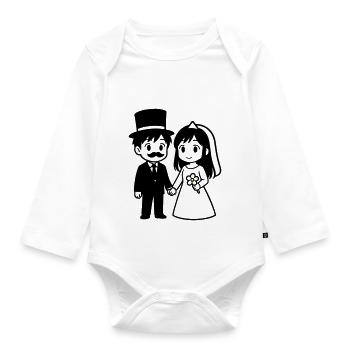 Brautpaar Ehepaar Anime - Baby Bio-Langarm-Body - Weiß - Vorne