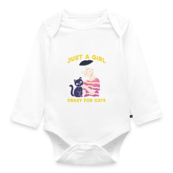 Seule fille qui aime les chats Cadeaux - Body Bébé bio manches longues - blanc - Devant