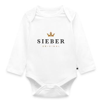 Sieber Original Familienlogo - Baby Bio-Langarm-Body - Weiß - Vorne