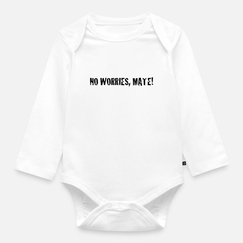 no worries mate ! - Body Bébé bio manches longues - blanc