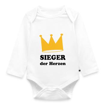 Sieger der Herzen - Baby Bio-Langarm-Body - Weiß - Vorne