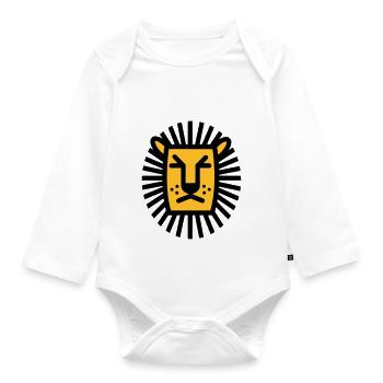 Lion - Lion - dessin au trait - Body Bébé bio manches longues - blanc - Devant