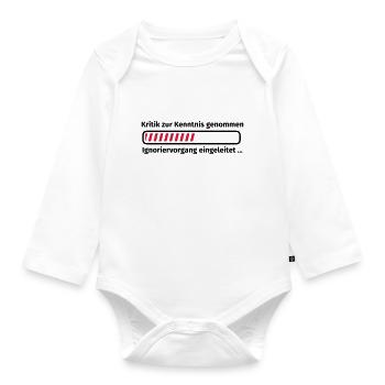 Kritik zur Kenntnis genommen - Baby Bio-Langarm-Body - Weiß - Vorne