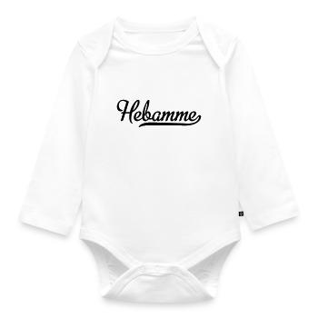 Hebamme - Baby Bio-Langarm-Body - Weiß - Vorne