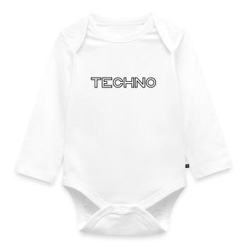 Techno - Body Bébé bio manches longues - blanc - Devant