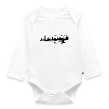 istanbul Silhouette - Baby Bio-Langarm-Body - Weiß - Vorne