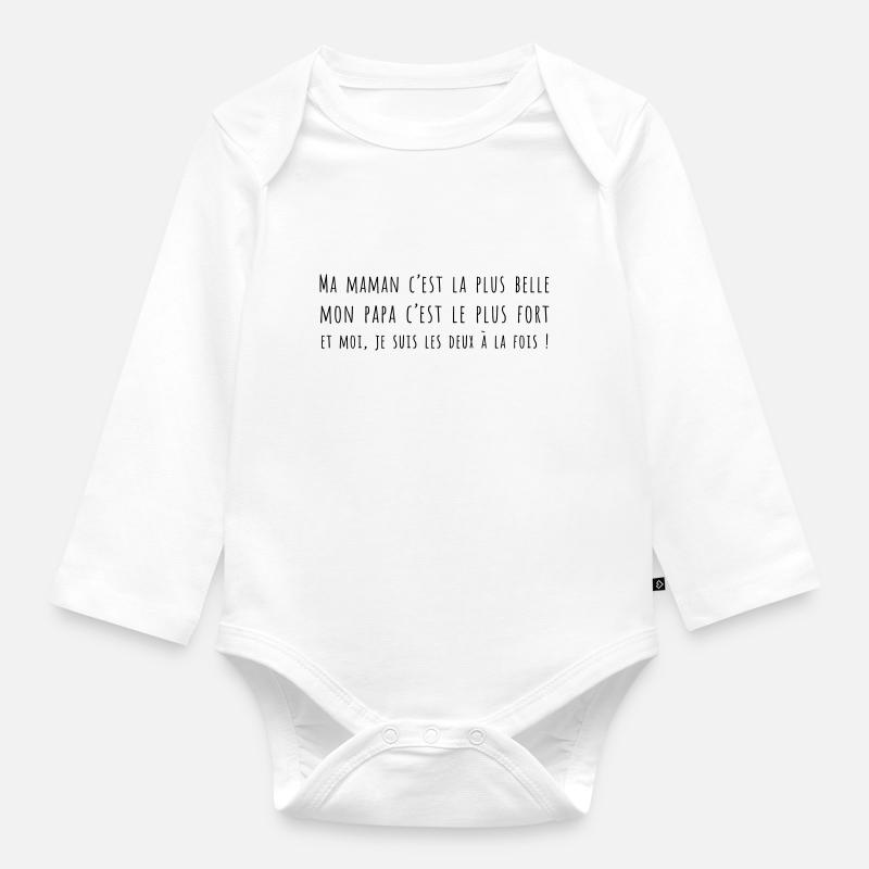 phrase de bébé - Body Bébé bio manches longues - blanc