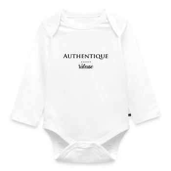 AUTHENTIQUE RALEUSE - Body Bébé bio manches longues - blanc - Devant