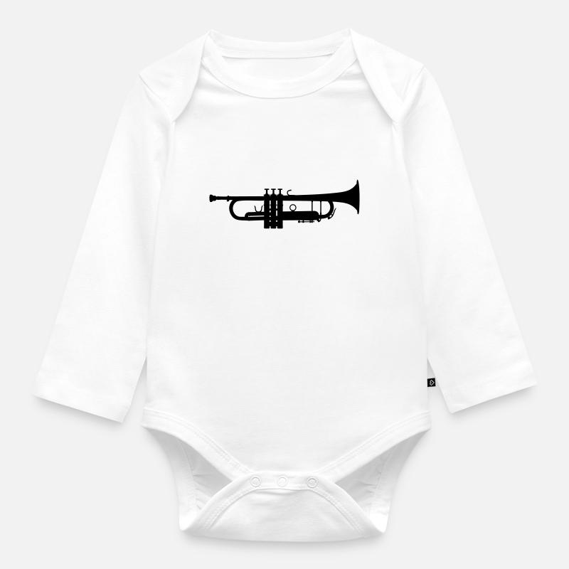 Trompete Vector - Baby Bio-Langarm-Body - Weiß