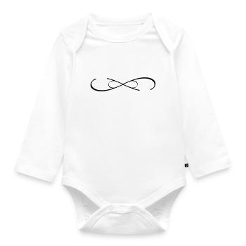 personalisierbar Doppel Infinity Symbol mit Namen - Baby Bio-Langarm-Body - Weiß - Vorne