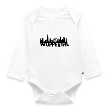 Wuppertal skyline - Organic Longsleeve Baby Bodysuit - white - Front
