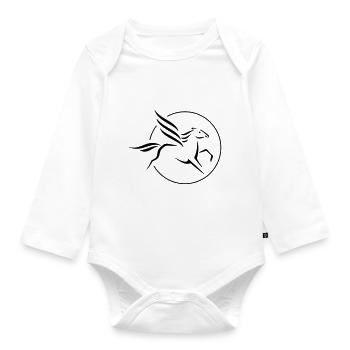 Pegasus im Kreis - Baby Bio-Langarm-Body - Weiß - Vorne