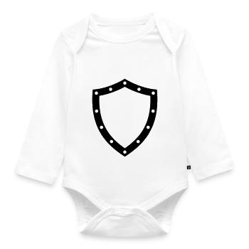 shield - Organic Longsleeve Baby Bodysuit - white - Front