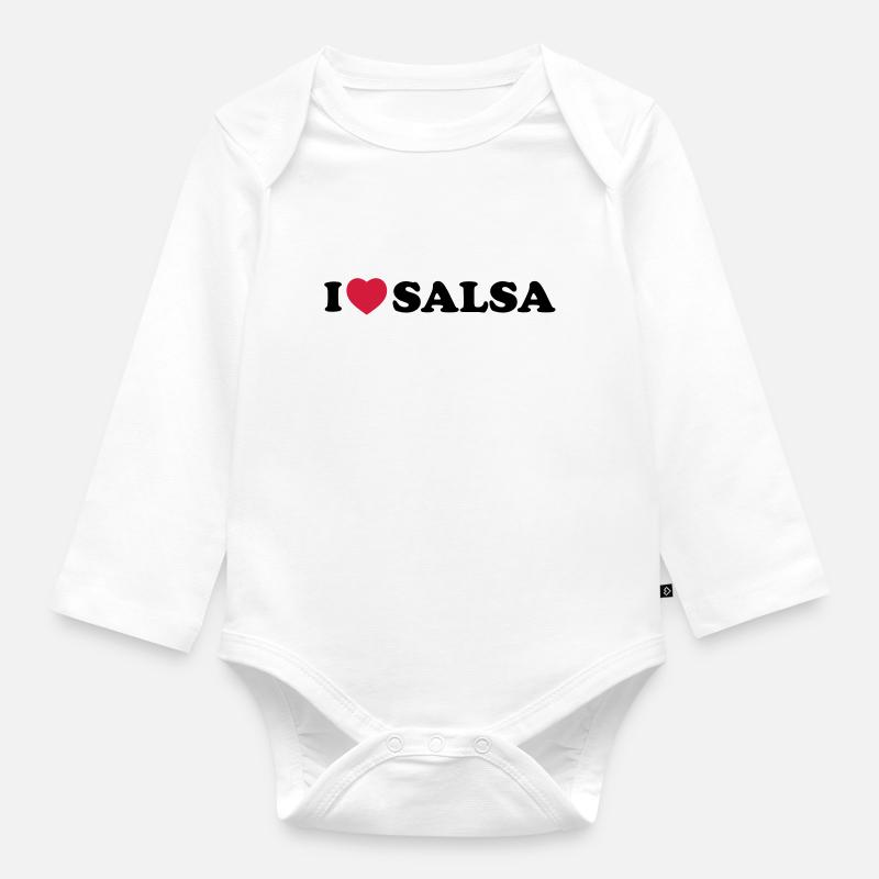 I love salsa - Baby Bio-Langarm-Body - Weiß