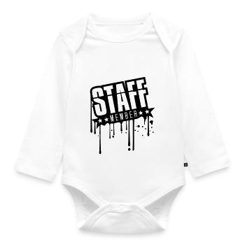 graffiti drops spray stamp glue silhouette staff - Organic Longsleeve Baby Bodysuit - white - Front