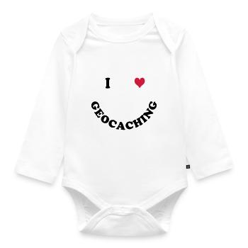 Geocaching - Organic Longsleeve Baby Bodysuit - white - Front