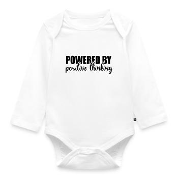 Powered by positive thinking - Organic Longsleeve Baby Bodysuit - white - Front