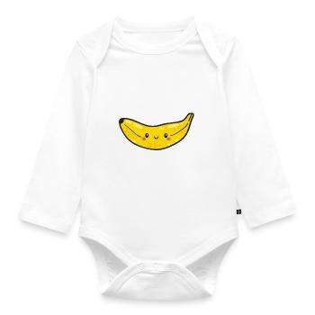 Let´s Go Bananas - Banana Island Geschenk - Baby Bio-Langarm-Body - Weiß - Vorne