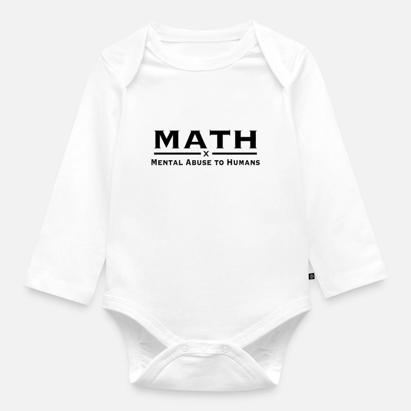 math - Baby Bio-Langarm-Body - Weiß