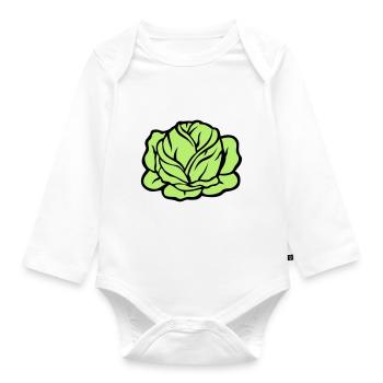 cabbage cabbage vegetables 403 - Organic Longsleeve Baby Bodysuit - white - Front
