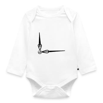 Uhr - Baby Bio-Langarm-Body - Weiß - Vorne