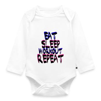 Workout - Baby Bio-Langarm-Body - Weiß - Vorne