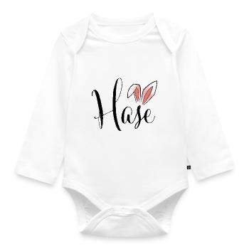 Hase - Baby Bio-Langarm-Body - Weiß - Vorne