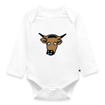 beef - Organic Longsleeve Baby Bodysuit - white - Front