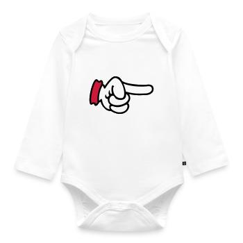 Finger pointing / pointing finger (3c) - Organic Longsleeve Baby Bodysuit - white - Front