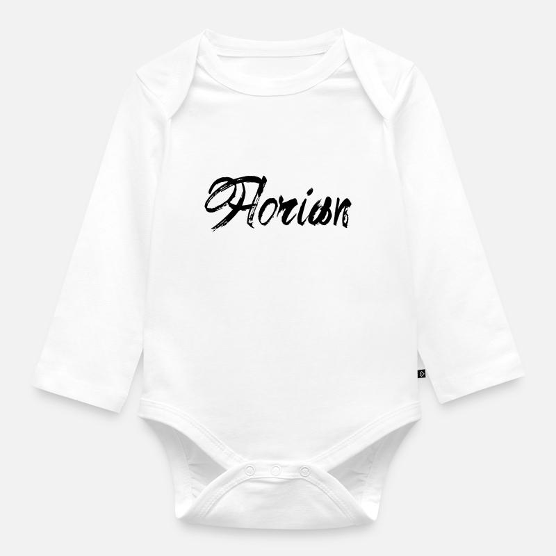 Florian - Organic Longsleeve Baby Bodysuit - white