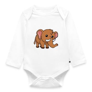 Mammoth Comic Animal - Body Bébé bio manches longues - blanc - Devant