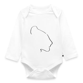Lioness Line Art - Minimaliste - Body Bébé bio manches longues - blanc - Devant